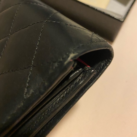 ❤️ Authentic Chanel Cambon Flap Long Wallet in Matte Black Quilted Calfskin - Picture 13 of 15
